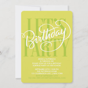 CHARTREUSE FÊTE D'ANNIVERSAIRE   INVITATION