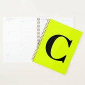 Chartreuse Fluorante Jaune Neon Nom du monogramme (Devant avec enveloppe)