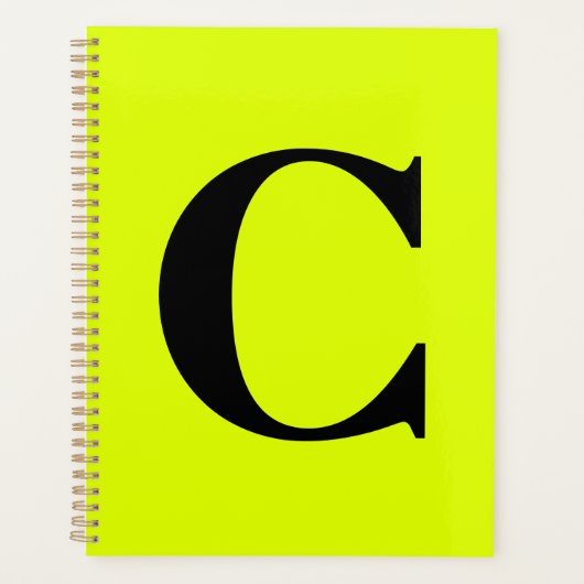 Chartreuse Fluorante Jaune Neon Nom du monogramme (Devant)