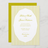 Chartreuse Formal Elegant Classic Stripes Wedding Save The Date (Voorkant / Achterkant)