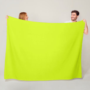 Chartreuse Geel (effen kleur) Fleece Deken