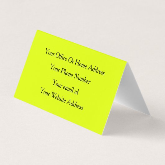 Chartreuse Geel Fluorescent Neon Kleurrijk Helder Visitekaartjes (Achterkant)