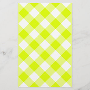 Chartreuse Geel Geruit Briefpapier