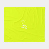 Chartreuse geel - monogrammen fleece deken (Voorkant (Horizontaal))