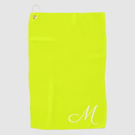 Chartreuse geel - monogrammen golfhanddoek (Voorkant)
