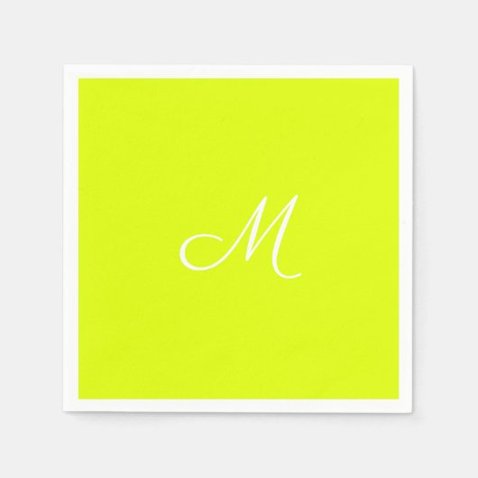 Chartreuse geel - monogrammen servet (Voorkant)