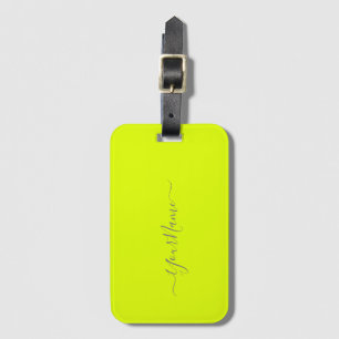 chartreuse geel - naam toevoegen bagagelabel