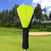 chartreuse geel - naam toevoegen golfheadcover
