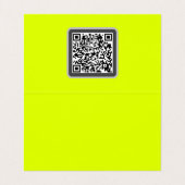chartreuse geel - QR code - gevouwen Visitekaartjes (Binnenkant ongevouwen)