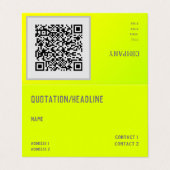 chartreuse geel - QR code - gevouwen Visitekaartjes (Buitenkant ongevouwen)