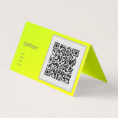 chartreuse geel - QR code - gevouwen Visitekaartjes (Achterkant)