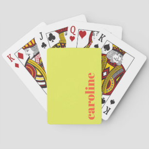 Chartreuse Geel Vette Oranje Naam Persoonlijk Pokerkaarten
