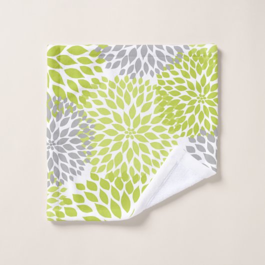 Chartreuse Gray dahlia bloembaddecor Bad Handdoek (Wasdoekje)