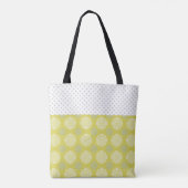 Chartreuse Gray Stippen Trendy Initiaal Monogram Draagtas (Achterkant)