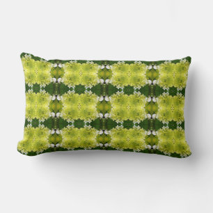 Chartreuse Green Abstract Hydrangea Blooms Patroon Kussen