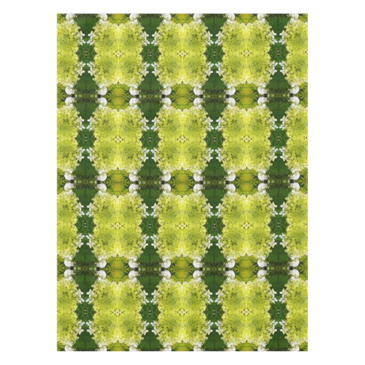 Chartreuse Green Abstract Hydrangea Blooms Patroon Tafelkleed (Voorkant)