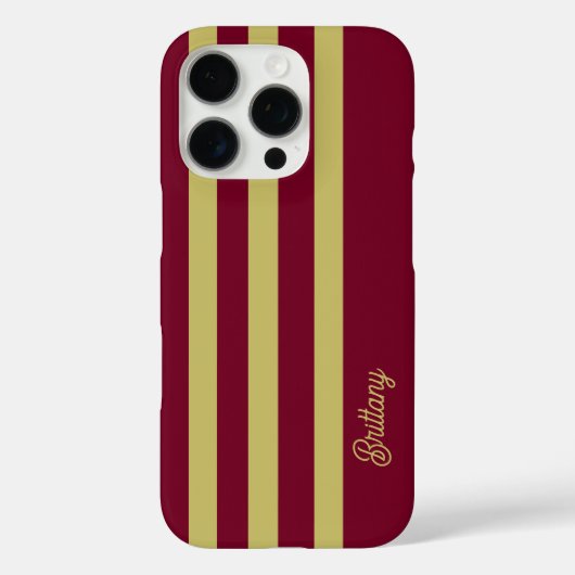 Chartreuse Green and Burgundy Stripes Pattern  Case-Mate iPhone Case (Achterkant)