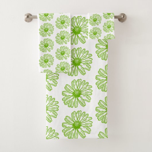Chartreuse Green Daisy Print, Hippie Flower Print (En situation)
