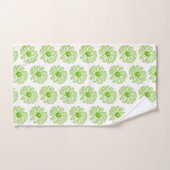 Chartreuse Green Daisy Print, Hippie Flower Print Bad Handdoek (Handdoek)