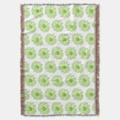 Chartreuse Green Daisy Print, Hippie Flower Print Deken (Voorkant Verticaal)