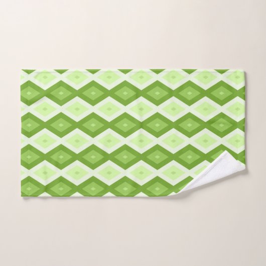 Chartreuse green diamond pattern bad handdoek (Handdoek)