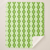 Chartreuse green diamond pattern sherpa deken (Voorkant)