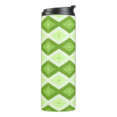 Chartreuse green diamond pattern thermosbeker (Gedraaid links)