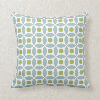 Chartreuse Green en Eggshell Blue Metro Pattern Kussen
