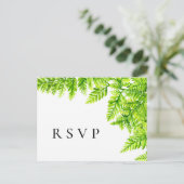 Chartreuse Green Fern verlaat bruiloft RSVP Briefkaart (Staand voorkant)