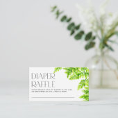 Chartreuse Green Ferns Baby shower Luier Raffle Informatiekaartje (Staand voorkant)