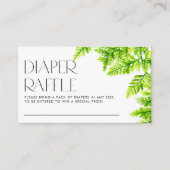 Chartreuse Green Ferns Baby shower Luier Raffle Informatiekaartje (Voorkant)