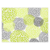 Chartreuse Green Gray Dahlia florale kunst Tafelkleed (Voorkant (Horizontaal))