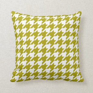 Chartreuse Green Houndstooth Patroon Kussen