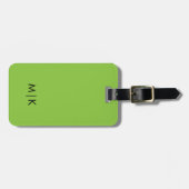 Chartreuse Green | Modern monogram Bagagelabel (Voorkant horizontaal)