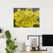 Chartreuse Green Peony Poster (Thuiskantoor)