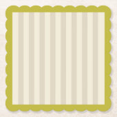 Chartreuse grens met neutrale tan strepen kartonnen onderzetters (Voorkant)