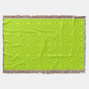 Chartreuse groen retro abstract geometrisch patroo deken