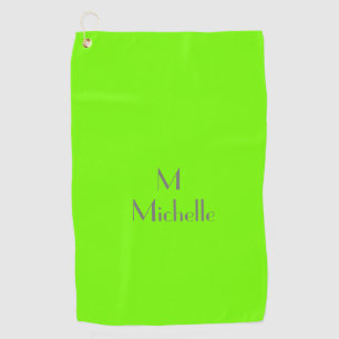 Chartreuse groen - voeg monogram en noem golfhandd golfhanddoek