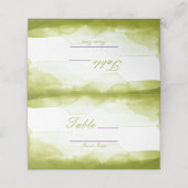 Chartreuse Groene Aquarel Tafel Nummer Plaatsing (Buitenkant ongevouwen)