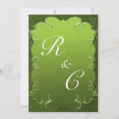  Chartreuse Groene Bruiloft Dank u Kaart (Achterkant)