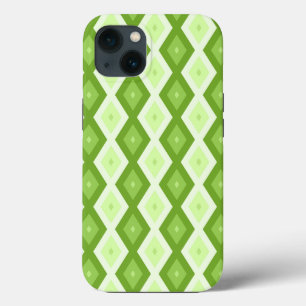 Chartreuse groene diamantpatroon Hoesje-Mate iPhon iPhone 13 Hoesje