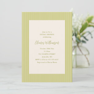 Chartreuse Groene Streep Elegante Bruidsontbijt Kaart