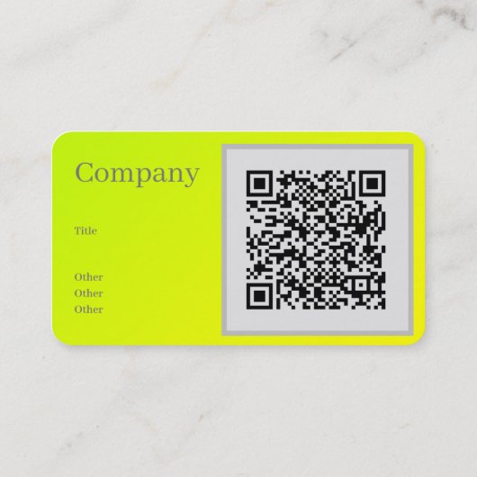 chartreuse jaune - code QR - Carte de visite (Dos)