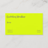 chartreuse jaune - code QR - Carte de visite (Devant)