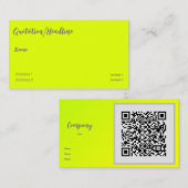 chartreuse jaune - code QR - Carte de visite (Devant / Derrière)