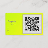 chartreuse jaune - code QR - Carte de visite (Dos)