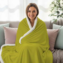Chartreuse Kleur Geelachtig Groen Eenvoudig Minima Sherpa Deken