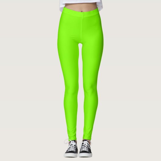 Chartreuse Leggings en couleur solide (Devant)