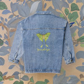 Chartreuse Luna Moth met Monogram Naam Denim Jacket