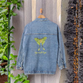 Chartreuse Luna Moth met Monogram Naam Denim Jacket